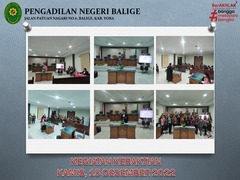 KEGIATAN KEBAKTIAN PENGADILAN NEGERI BALIGE